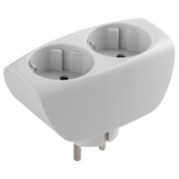 Разветвитель 2-м SP-2e-W с заземл. со шторками (10/60/1440) бел. ЭРА C0045528