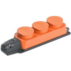 Колодка каучуковая на 3 роз. оранжевая Омега РБ33-1-0м IP44 с крышкой с/з ИЭК PKR61-016-2-K09