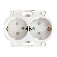 Механизм розетки 2-м СП встраиваемая Стокгольм 16А IP20 с заземл. защ. шторки бел. PROxima EKF EYR16-128-10