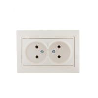 Розетка 2-м СП Mira 16А IP20 без заземл. со вставкой керамика жемчуж./бел. перламутр. LEZARD 701-3030-128