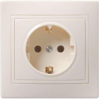 Розетка 1-м СП Кварта РС10-3-ККм 16А IP20 с заземл. без защ. шторок крем. IEK ERK14-K33-16-DM Розетка 1-м СП Кварта РС10-3-ККм 16А IP20 с заземл. без защ. шторок крем. IEK ERK14-K33-16-DM