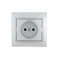 Розетка 1-м СП Mira 16А IP20 без заземл. со вставкой керамика сер. метал. LEZARD 701-1010-121 Розетка 1-м СП Mira 16А IP20 без заземл. со вставкой керамика сер. метал. LEZARD 701-1010-121
