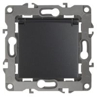 Механизм розетки 1-м СП Эра12 12-2103-05 16А IP20 16AX 250В 2P+E Schuko защ. шторки с крышкой антрацит Эра Б0014697