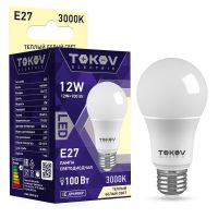 Лампа светодиодная Led 12Вт А60 3000К Е27 176-264В TOKOV ELECTRIC TKE-A60-E27-12-3K
