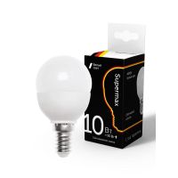 Лампа светодиодная Led Supermax 10Вт шар 45мм E14 230В 4000К КОСМОС Sup_LED10wGL45E1440