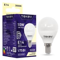 Лампа светодиодная Led 10Вт G45 3000К Е14 176-264В TOKOV ELECTRIC TKE-G45-E14-10-3K