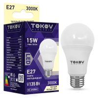 Лампа светодиодная Led 15Вт А60 3000К Е27 176-264В TOKOV ELECTRIC TKE-A60-E27-15-3K
