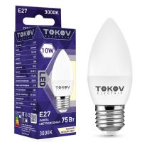 Лампа светодиодная Led 10Вт С37 3000К Е27 176-264В TOKOV ELECTRIC TKE-C37-E27-10-3K
