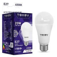 Лампа светодиодная Led 20Вт А60 4000К Е27 176-264В TOKOV ELECTRIC TKE-A60-E27-20-4K