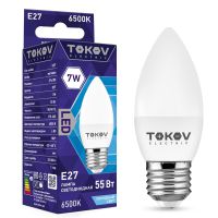 Лампа светодиодная Led 7Вт С37 6500К Е27 176-264В TOKOV ELECTRIC TKE-C37-E27-7-6.5K