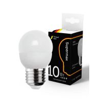 Лампа светодиодная Led Supermax 10Вт шар 45мм E27 230В 3000К КОСМОС Sup_LED10WGL45E2730