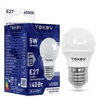 Лампа светодиодная Led 5Вт G45 4000К Е27 176-264В TOKOV ELECTRIC TKE-G45-E27-5-4K Лампа светодиодная Led 5Вт G45 4000К Е27 176-264В TOKOV ELECTRIC TKE-G45-E27-5-4K