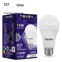 Лампа светодиодная Led 15Вт А60 4000К Е27 176-264В TOKOV ELECTRIC TKE-A60-E27-15-4K