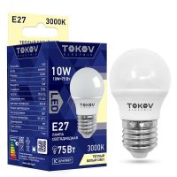 Лампа светодиодная Led 10Вт G45 3000К Е27 176-264В TOKOV ELECTRIC TKE-G45-E27-10-3K
