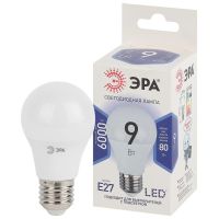 Лампа светодиодная Led LED A60-9W-860-E27 A60 9Вт груша E27 холод. бел. ЭРА Б0032248