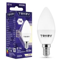 Лампа светодиодная Led 7Вт С37 3000К Е14 176-264В TOKOV ELECTRIC TKE-C37-E14-7-3K