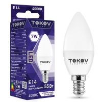Лампа светодиодная Led 7Вт С37 4000К Е14 176-264В TOKOV ELECTRIC TKE-C37-E14-7-4K
