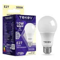 Лампа светодиодная Led 10Вт А60 3000К Е27 176-264В TOKOV ELECTRIC TKE-A60-E27-10-3K
