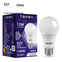 Лампа светодиодная Led 12Вт А60 4000К Е27 176-264В TOKOV ELECTRIC TKE-A60-E27-12-4K