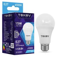 Лампа светодиодная Led 15Вт А60 6500К Е27 176-264В TOKOV ELECTRIC TKE-A60-E27-15-6.5K
