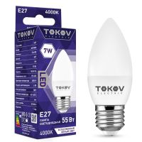 Лампа светодиодная Led 7Вт С37 4000К Е27 176-264В TOKOV ELECTRIC TKE-C37-E27-7-4K