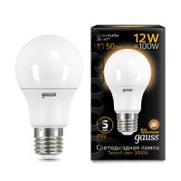 Лампа светодиодная Led Black 12Вт A60 3000К тепл. бел. E27 1150лм GAUSS 102502112
