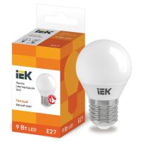 Лампа светодиодная Led ECO G45 9Вт шар 3000К E27 230В IEK LLE-G45-9-230-30-E27