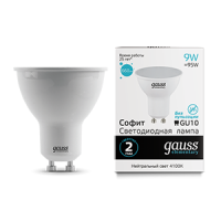 Лампа светодиодная Led Elementary 9Вт MR16 4100К нейтр. бел. GU10 660лм GAUSS 13629