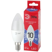 Лампа Led ECO LED B35-10W-865-E14 R (диод свеча 10Вт холодн. E14) (10/100/3500) ЭРА Б0045337