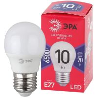 Лампа Led ECO LED P45-10W-865-E27 R (диод шар 10Вт холодн. E27) (10/100/3600) ЭРА Б0045355