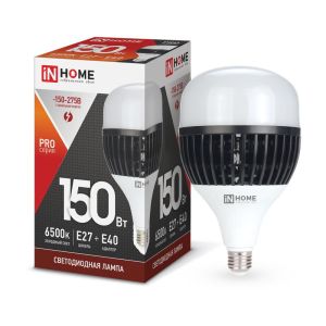 Лампа светодиодная Led LED-HP-PRO 150Вт 230В E27 Е40 6500К 13500лм с адаптером IN HOME 4690612035703