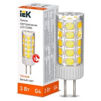 Лампа светодиодная Led CORN 3Вт капсула 3000К G4 12В керамика IEK LLE-CORN-3-012-30-G4 Лампа светодиодная Led CORN 3Вт капсула 3000К G4 12В керамика IEK LLE-CORN-3-012-30-G4
