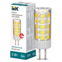 Лампа светодиодная Led Corn 3Вт капсульная 4000К нейтр. бел. G4 12В керамика IEK LLE-Corn-3-012-40-G4 Лампа светодиодная Led Corn 3Вт капсульная 4000К нейтр. бел. G4 12В керамика IEK LLE-Corn-3-012-40-G4