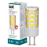 Лампа светодиодная Led Corn 5Вт капсульная 4000К нейтр. бел. G4 230В керамика IEK LLE-Corn-5-230-40-G4 Лампа светодиодная Led Corn 5Вт капсульная 4000К нейтр. бел. G4 230В керамика IEK LLE-Corn-5-230-40-G4