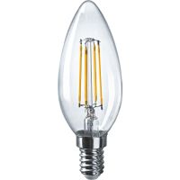 Лампа светодиодная Led филаментная 80 895 OLL-F-C35-10-230-4K-E14 10Вт свеча прозрачная 4000К нейтр. бел. E14 1000лм 220-240В ОНЛАЙТ 80895