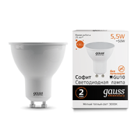 Лампа светодиодная Led Elementary 5.5Вт MR16 3000К тепл. бел. GU10 430лм GAUSS 13616