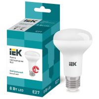 Лампа светодиодная Led Eco 8Вт R63 4000К нейтр. бел. E27 720лм 230-240В IEK LLE-R63-8-230-40-E27 Лампа светодиодная Led Eco 8Вт R63 4000К нейтр. бел. E27 720лм 230-240В IEK LLE-R63-8-230-40-E27