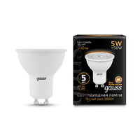 Лампа светодиодная Led Black 5Вт MR16 3000К тепл. бел. GU10 500лм GAUSS 101506105