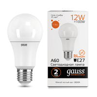 Лампа светодиодная Led Elementary 12Вт A60 3000К тепл. бел. E27 1130лм GAUSS 23212