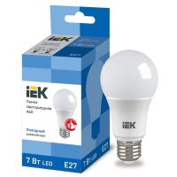 Лампа светодиодная Led ECO A60 7Вт грушевидная 230В 6500К E27 IEK LLE-A60-7-230-65-E27 Лампа светодиодная Led ECO A60 7Вт грушевидная 230В 6500К E27 IEK LLE-A60-7-230-65-E27