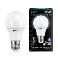 Лампа светодиодная Led Black 10Вт A60 4100К нейтр. бел. E27 920лм GAUSS 102502210