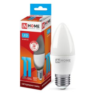 Лампа светодиодная LED-СВЕЧА-VC 11Вт 230В E27 4000К 990лм IN HOME 4690612020495