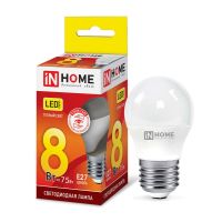 Лампа светодиодная Led LED-ШАР-VC 8Вт шар 230В E27 3000К 760лм IN HOME 4690612020563