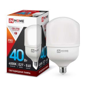 Лампа светодиодная 40Вт 4000К 3600лм адаптер Е27/E40 100*181 мм. LED-HP-PRO 4690612031095