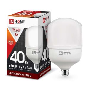 Лампа светодиодная 40Вт 6500К 3600лм адаптер Е27/E40 100*181 мм. LED-HP-PRO 4690612031101