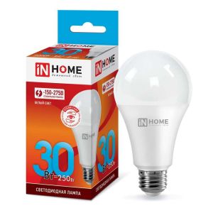 Лампа светодиодная LED 30Вт 4000К 2700лм A70 E27 LED-A70-VC IN HOME 4690612024141
