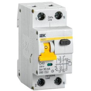 Автоматический модульный выключатель дифференциального тока 2п C 40А 30мА тип A 6кА АВДТ-32 ИЭК MAD22-5-040-C-30